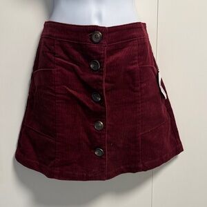 Forever 21 Dark Red Corduroy Mini Skirt